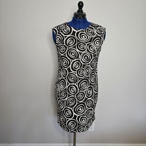 Kim Rogers Brown and White Swirl Dress With Pockets